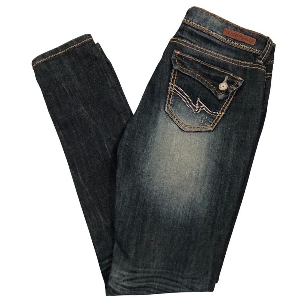 Low Rise Bohemian Skinny Jeans with Embroidery Size 7